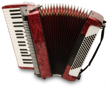 Red Accordion - hand made clipping path included © objectsforall